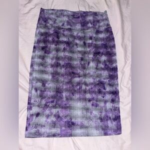 LuLaRoe Purple and Gray Cassie Patterned Skirt